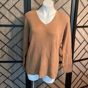 NEW STYLE & CO WOMAN SIZE 1 X COUNTRY WEEKEND SWEATER TAN